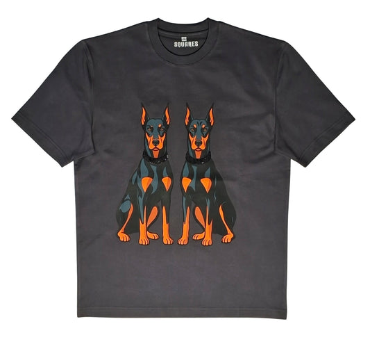 Doberman Luxury Graphic T-Shirt 300GSM Heavyweight Cotton Rhinestone Detail
